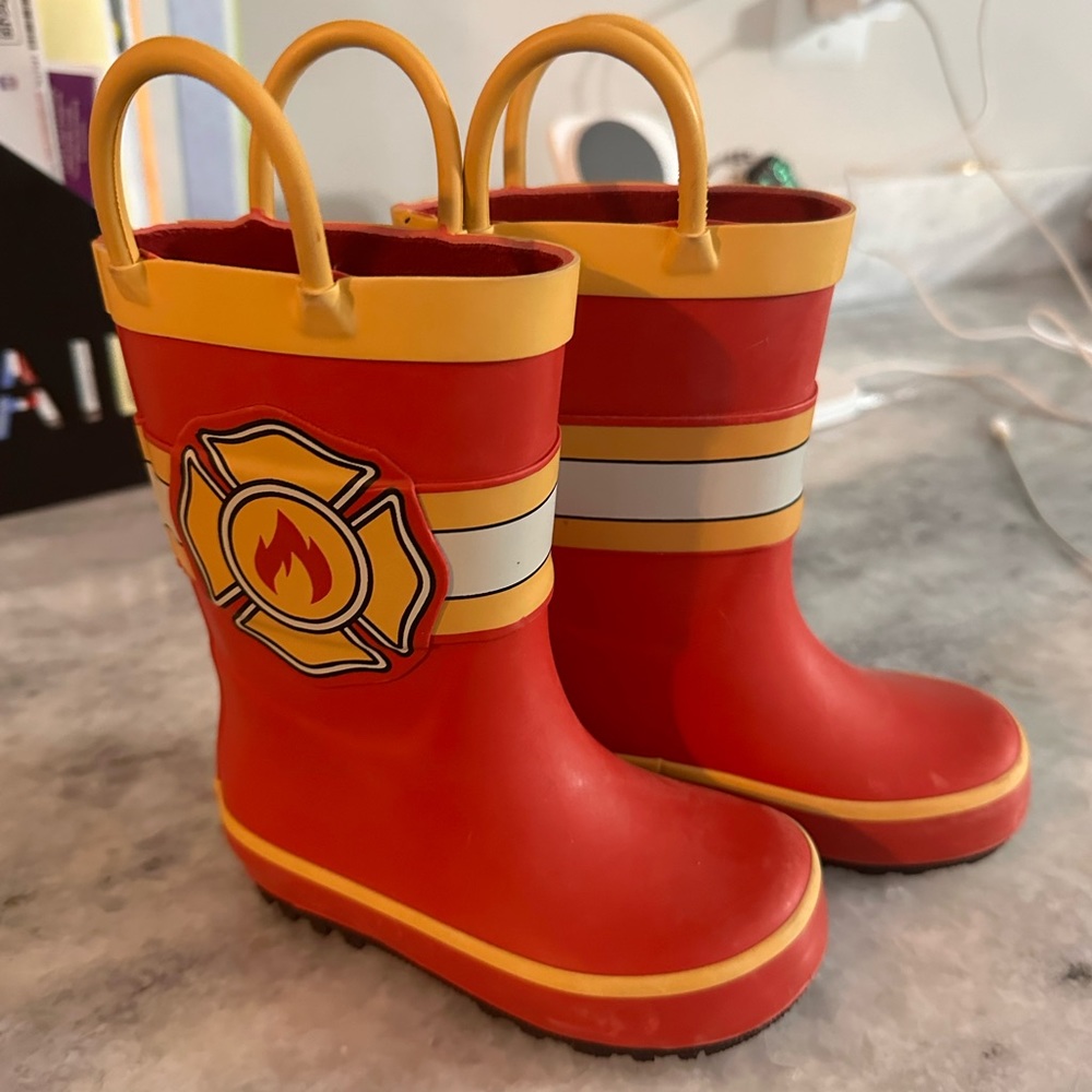Toddler firefighter rain boots